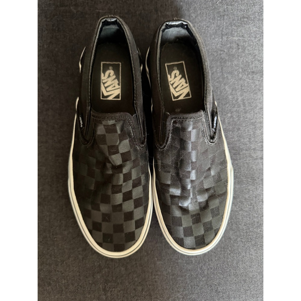 Vans Classic Slip-On Black Checkerboard Skate Shoes Mens 7.5 Womens 9